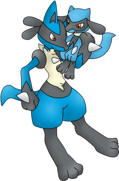 Pokemon Lucario And Riolu - Pokemon Lucario And Riolu (404x608)