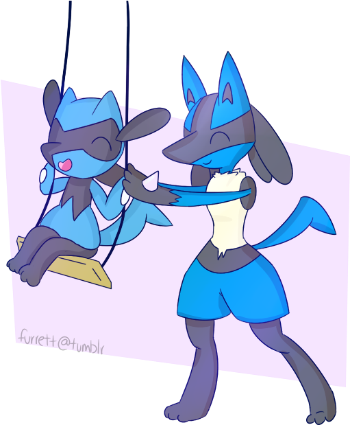 Pokemon Lucario And Riolu (600x650)