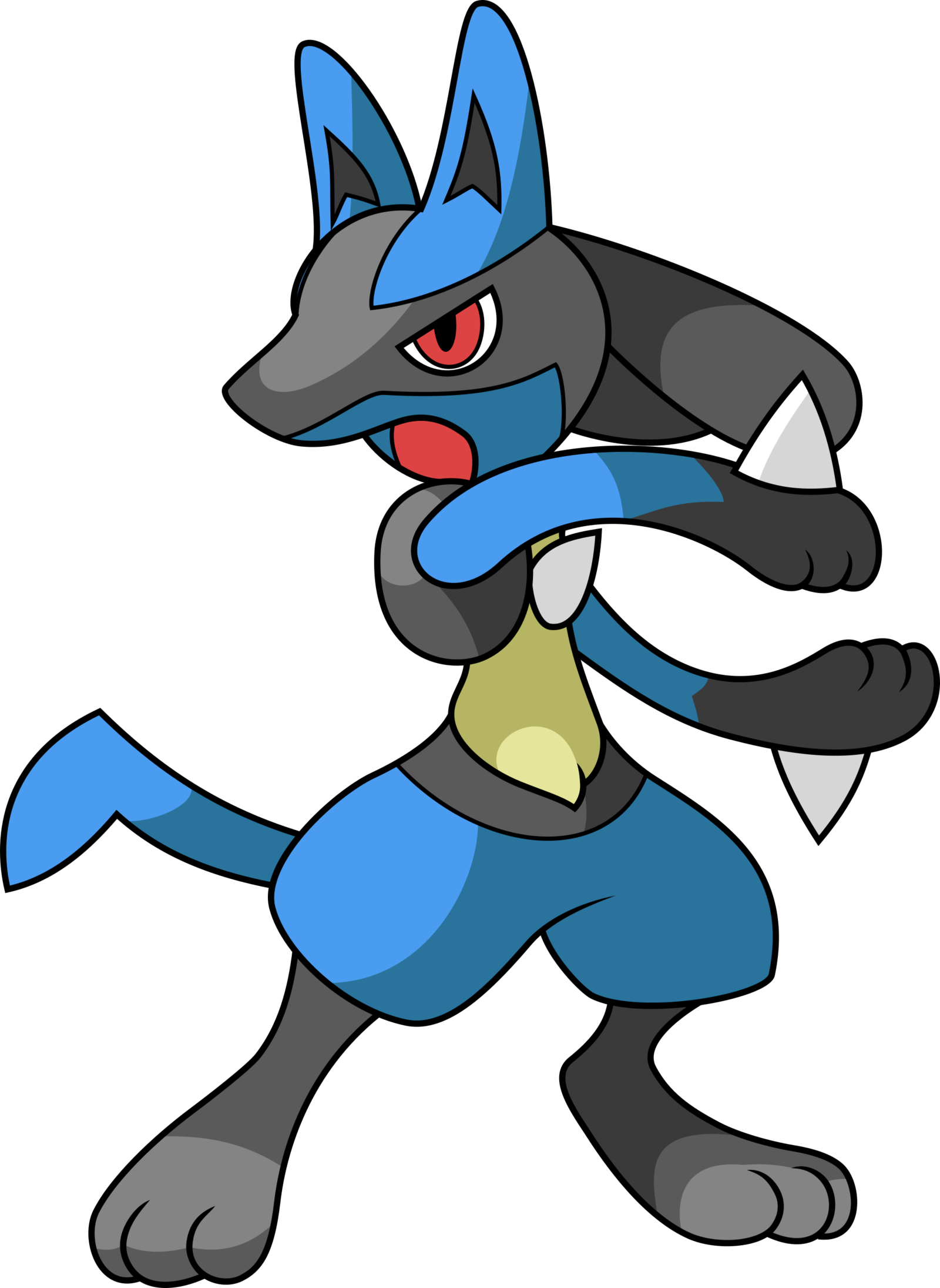 Lucario Vector By Pokemon Vector Art - Gambar Hd Pokemon Vektor (1600x2191)