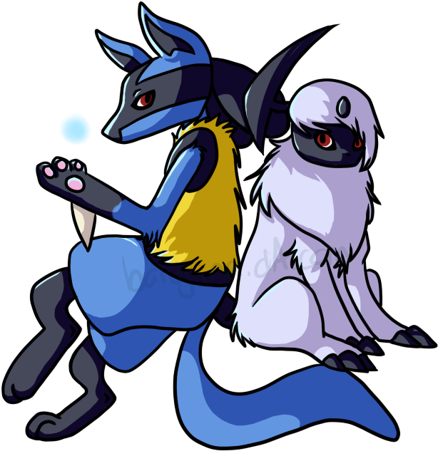 Lucario And Absol By Barujiina - Pokemon Lucario X Absol (658x673)