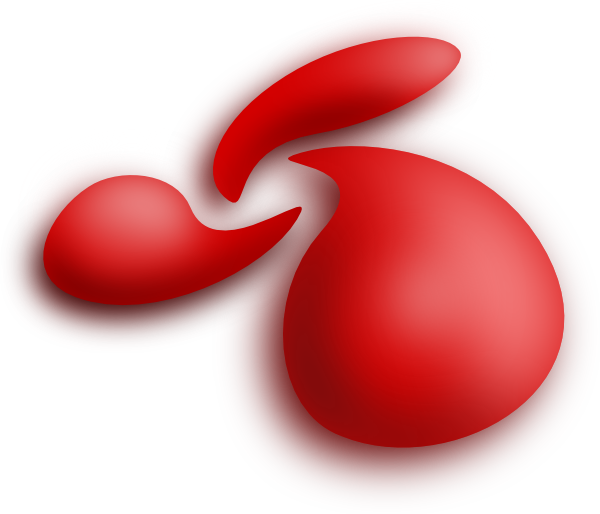 Three Red Drops Swirl Clipart - Vector Png Swirls (600x514)