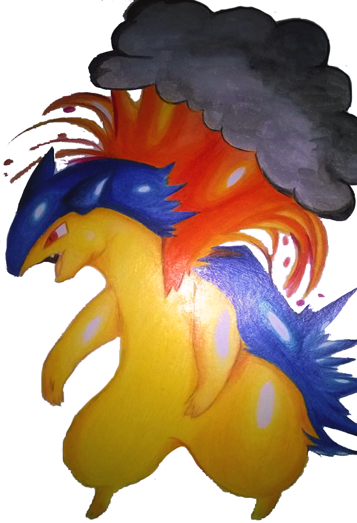 #157 Typhlosion Used Eruption In The Game Art Hq Pokemon - Game-art-hq (700x1024)