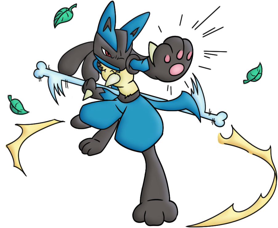 Pokemon Lucario Using Bone Rush Images - Lucario (947x843)