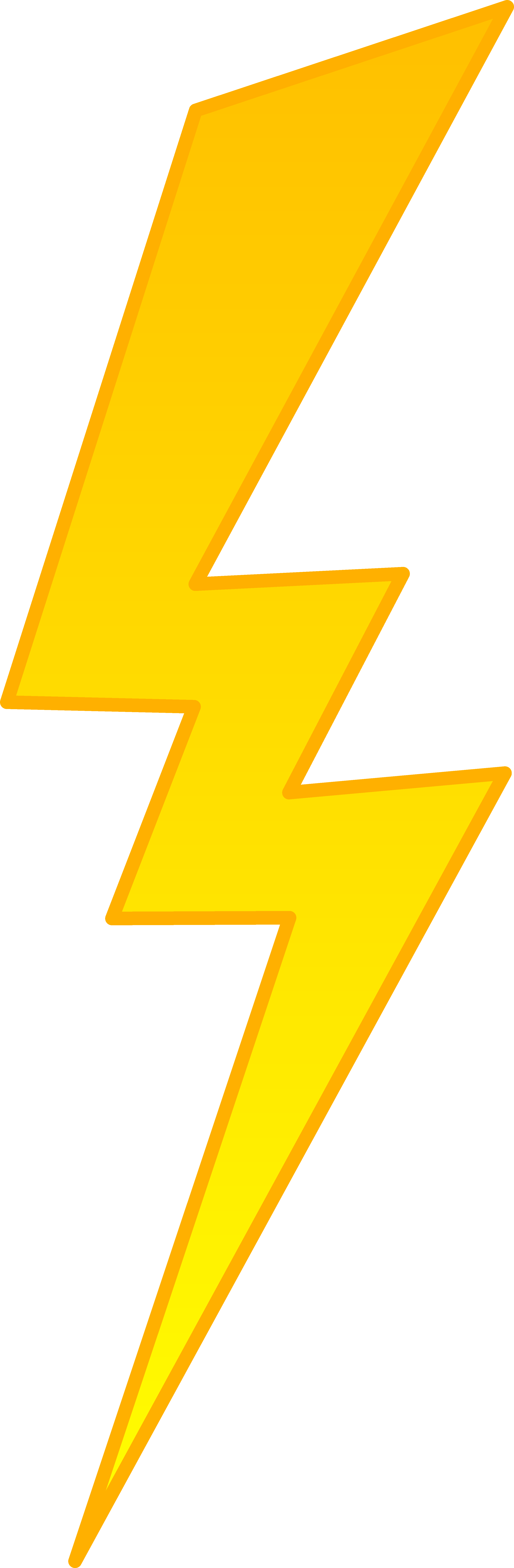Golden Lightning Bolt Symbol Free Clip Art - Drawing (3134x9556)