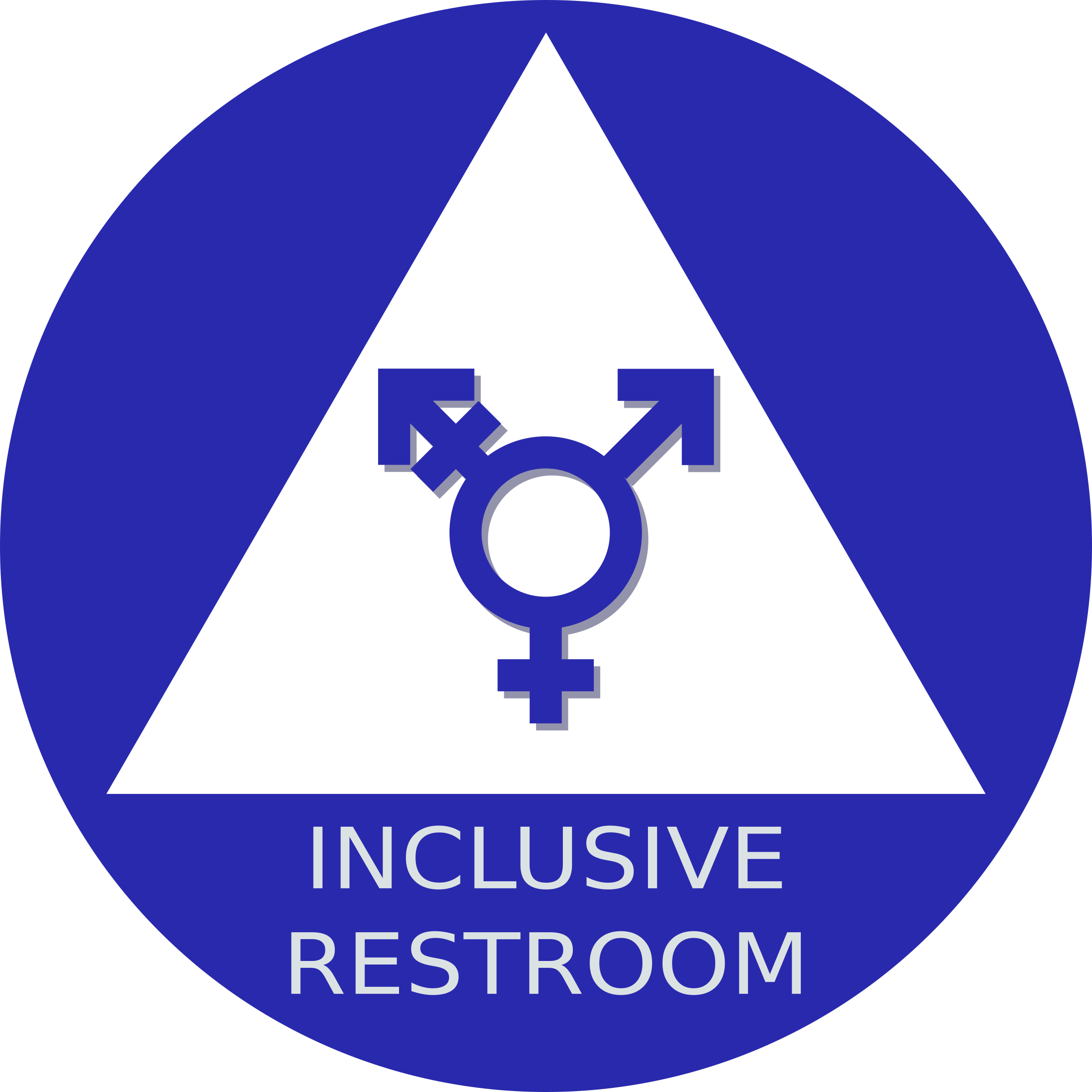 Neutral Restroom Sign - Gender Inclusive Restroom Sign (2400x2400)