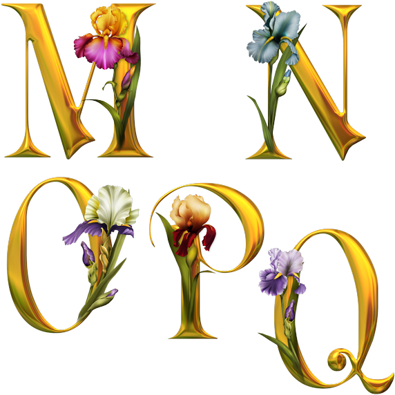 Alphabet Fleurs - Letter (580x580)