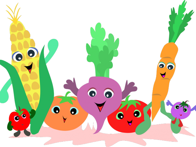 Nutrition Cliparts - Vegetables And Fruits Cartoons (640x480)