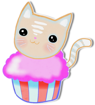 600 Celebration Kitty Cupcake By Glorious-nephilus - Cartoon (350x348)