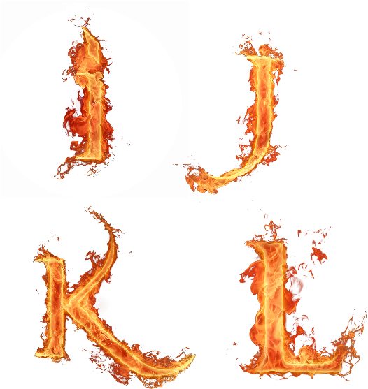 Letra K Con Fuego (568x600)