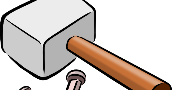 Cartoon Hammer And Nails (576x302)