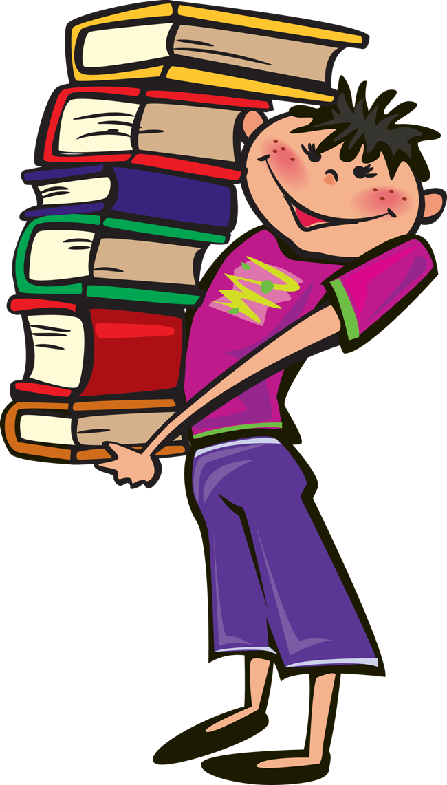 Escola & Formatura - Man With Books Clipart (650x1141)