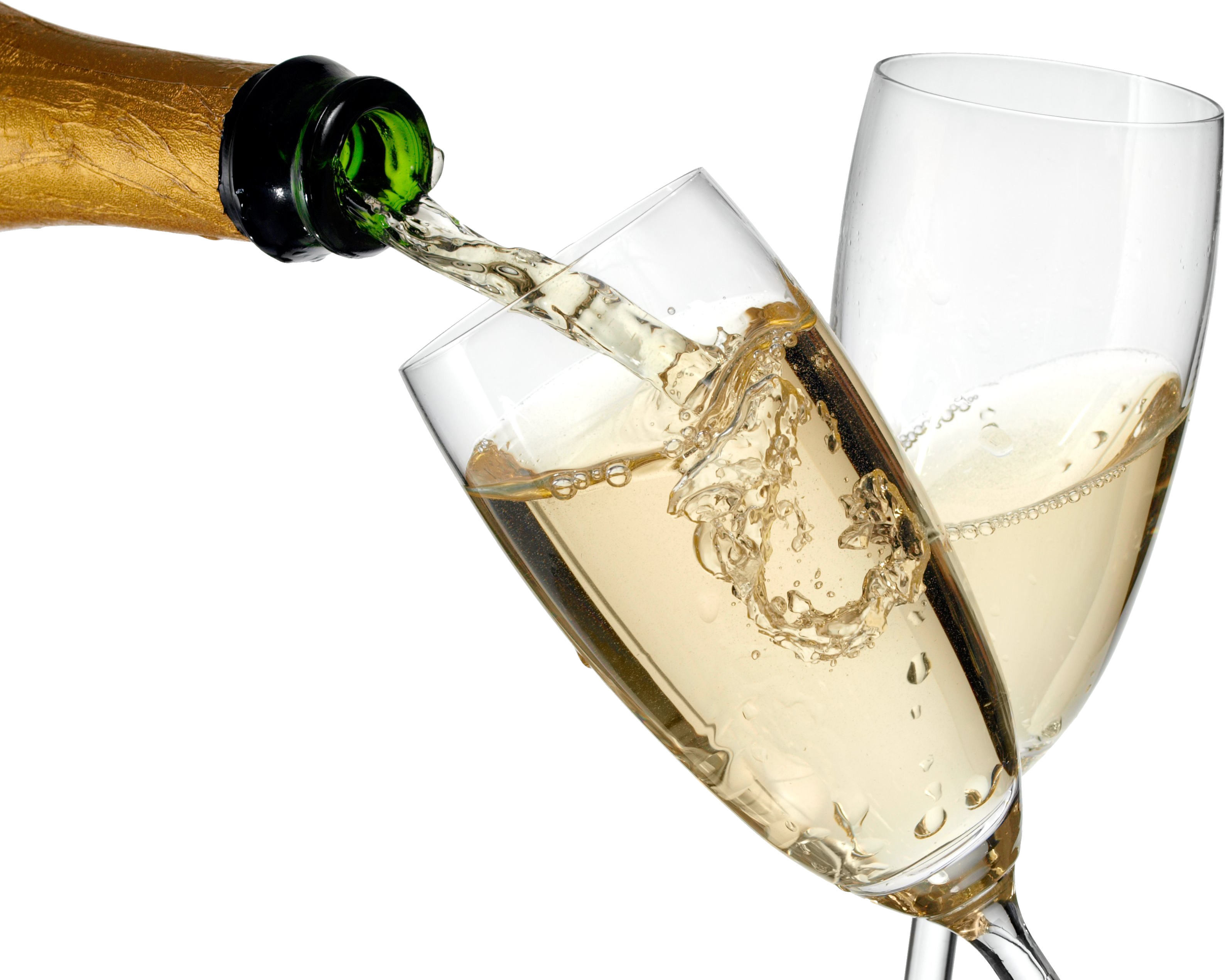Champagne Glass Png - Pouring Champagne Png (3176x2542)