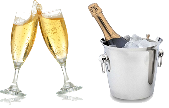 Champagne Png Picture - Champagne Bottles And Glasses (550x350)