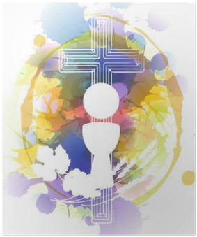 Póster Símbolos Eucarísticos Del Pan Y Del Vino, Cáliz - Symbols Bread And Wine Of Holy Eucharist (400x400)