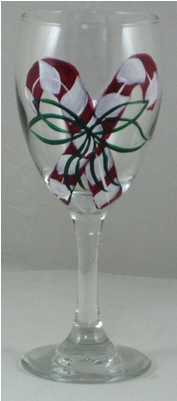 Wine Glass Pour Png Candy Cane Wine Glass Standard - Glass (400x400)