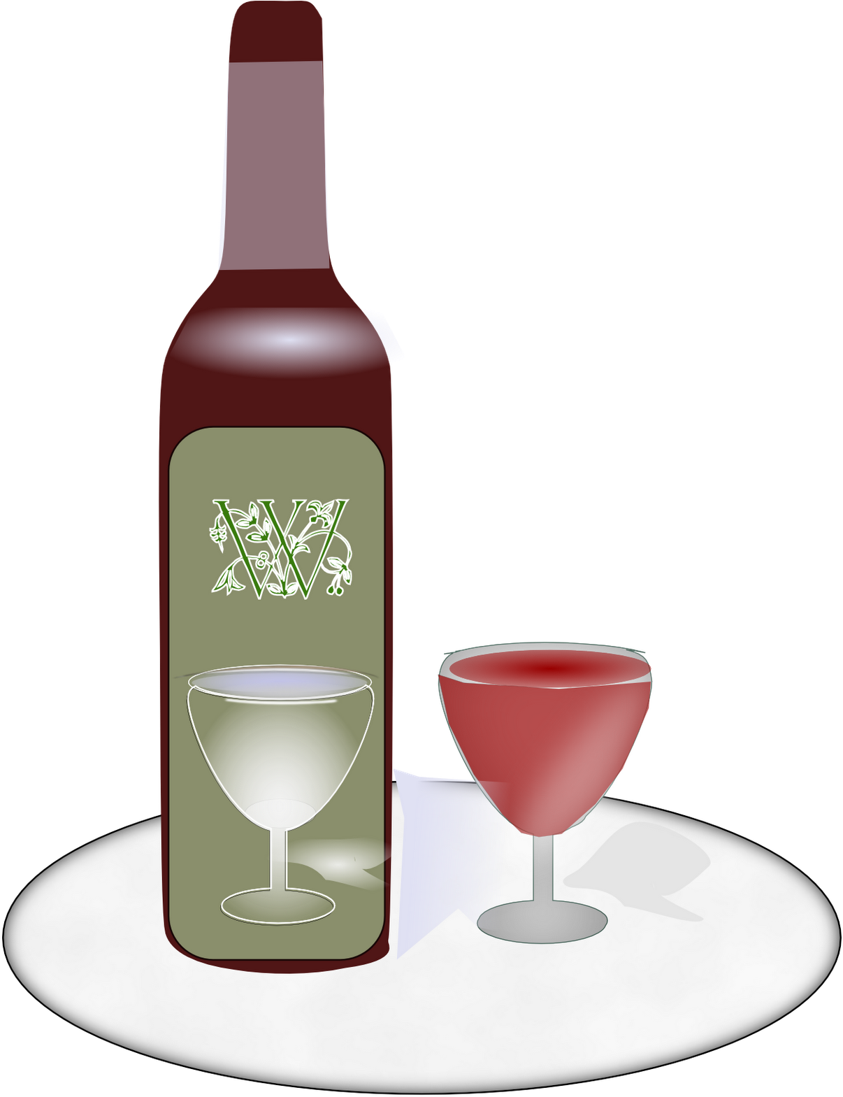 Wine Bottle Inkscape - Wine Glass (1389x1600)