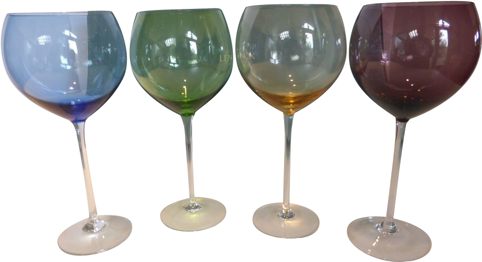 Vintage Lenox Colored Gems Balloon Wine Goblets In - Wine Glass (968x968)