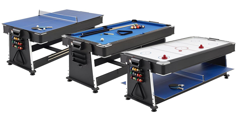 George Revolver 7ft 3 In 1 Games Table - Blue (800x384)