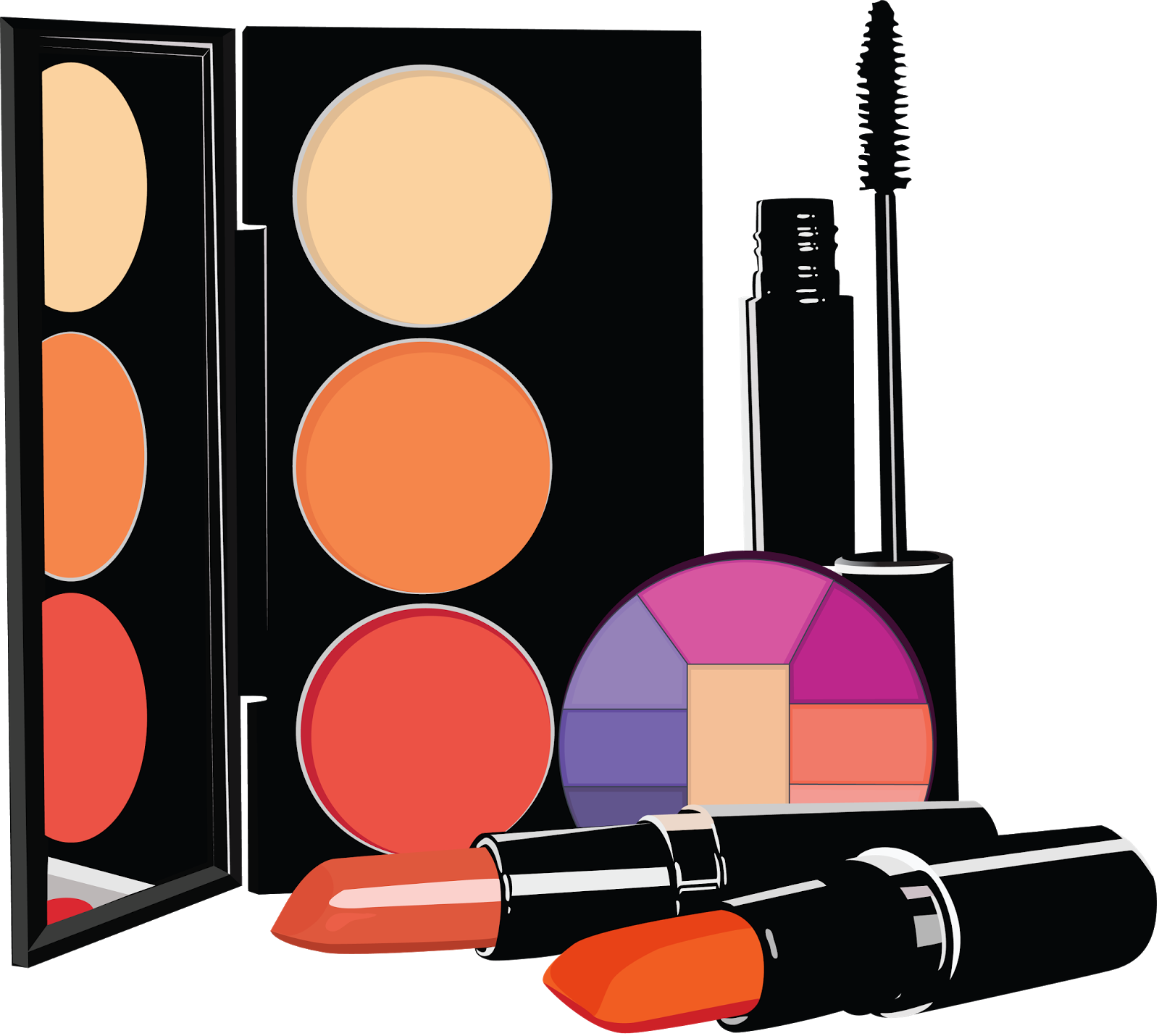 Cosmetics Eye Shadow Lipstick Beautician Clip Art - Cosmetics Eye Shadow Lipstick Beautician Clip Art (1600x1430)