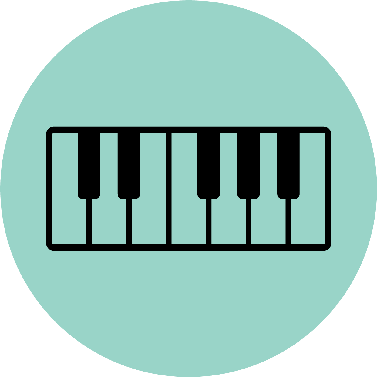 I Want To Learn & Teach Piano Improv - Piano Logo Green (1250x1250)