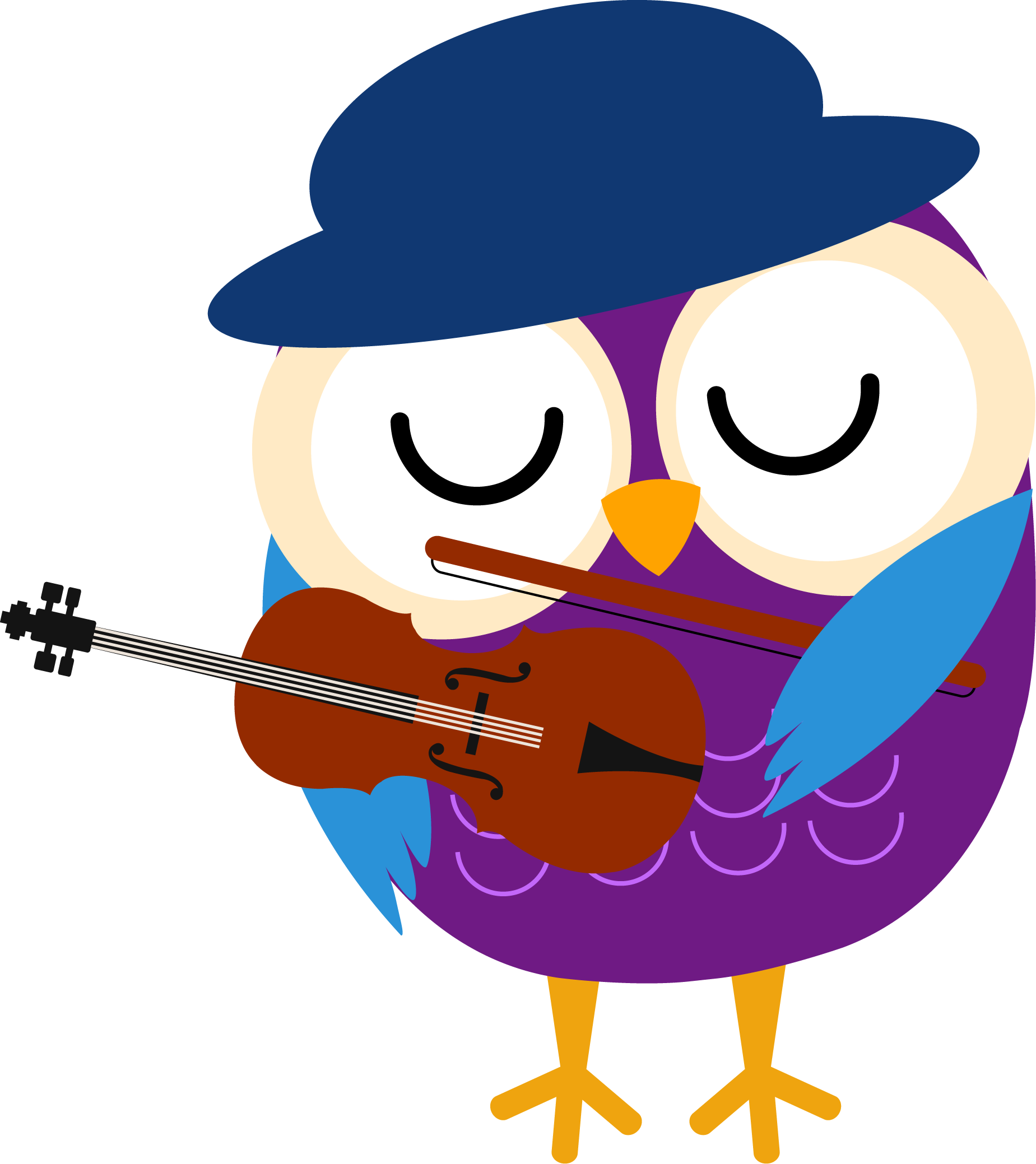 Several Group Classes Available In 2017 - Zazzle Retro Eulen-musiker-violine T-shirt (1849x2078)