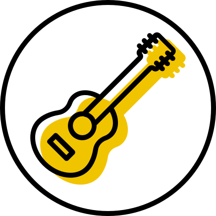 Guitar Lessons - Clip Art Of Kids Guitar (436x436)