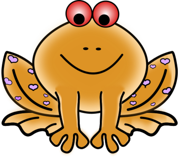 Orange Frog Clipart - Green Frog Clipart (600x531)