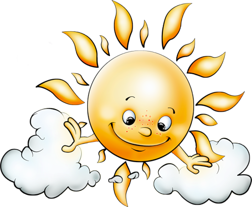 Sleeping Clipart Sun - Sun And Clouds Clipart Png (500x410)