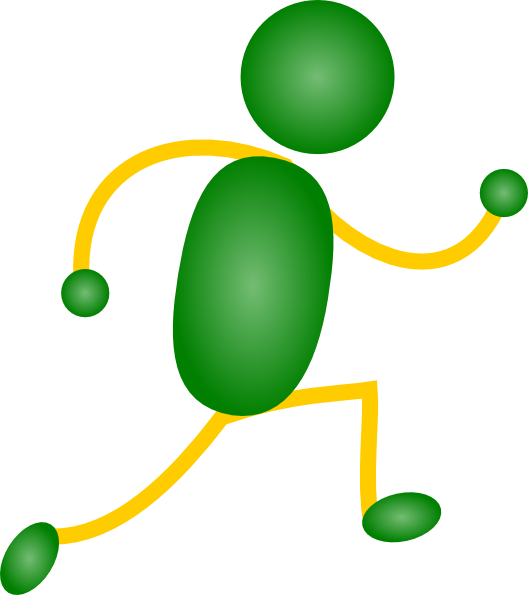 Green&yellow Jogging Man Clip Art At Clker - Draw A Person Jogging (528x595)