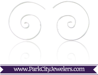 Sterling Silver Swirl Hoop Earrings - Snowflake Park City (380x380)