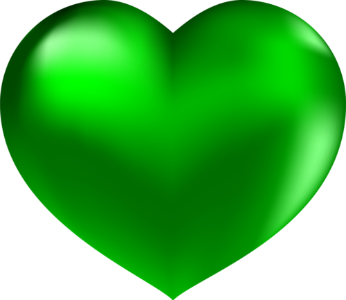Coeur Vert - Clipart Coeur Vert (500x433)