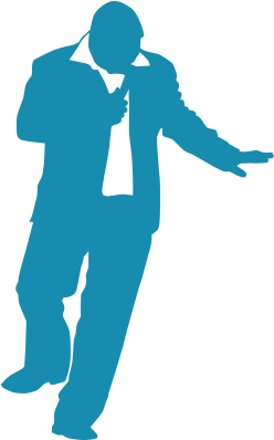 Silhouette Of Rick Jackson, Singer With The Soulistics - Singer Blue Silhouette Png (247x499)