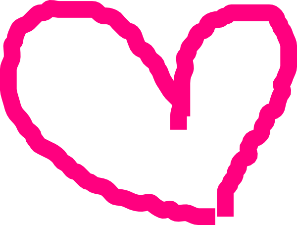 Pink Heart Outline Clip Art At Clker - Clip Art (600x454)