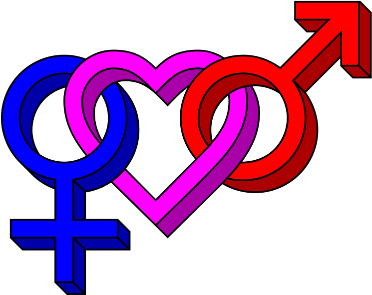 Heterosym Heart Link Blue Red - Red (762x600)