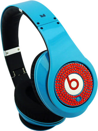 Headphones Beats By Dre Studio Ruby Diamond Color Blue - Blue And Red Headphones (500x446)