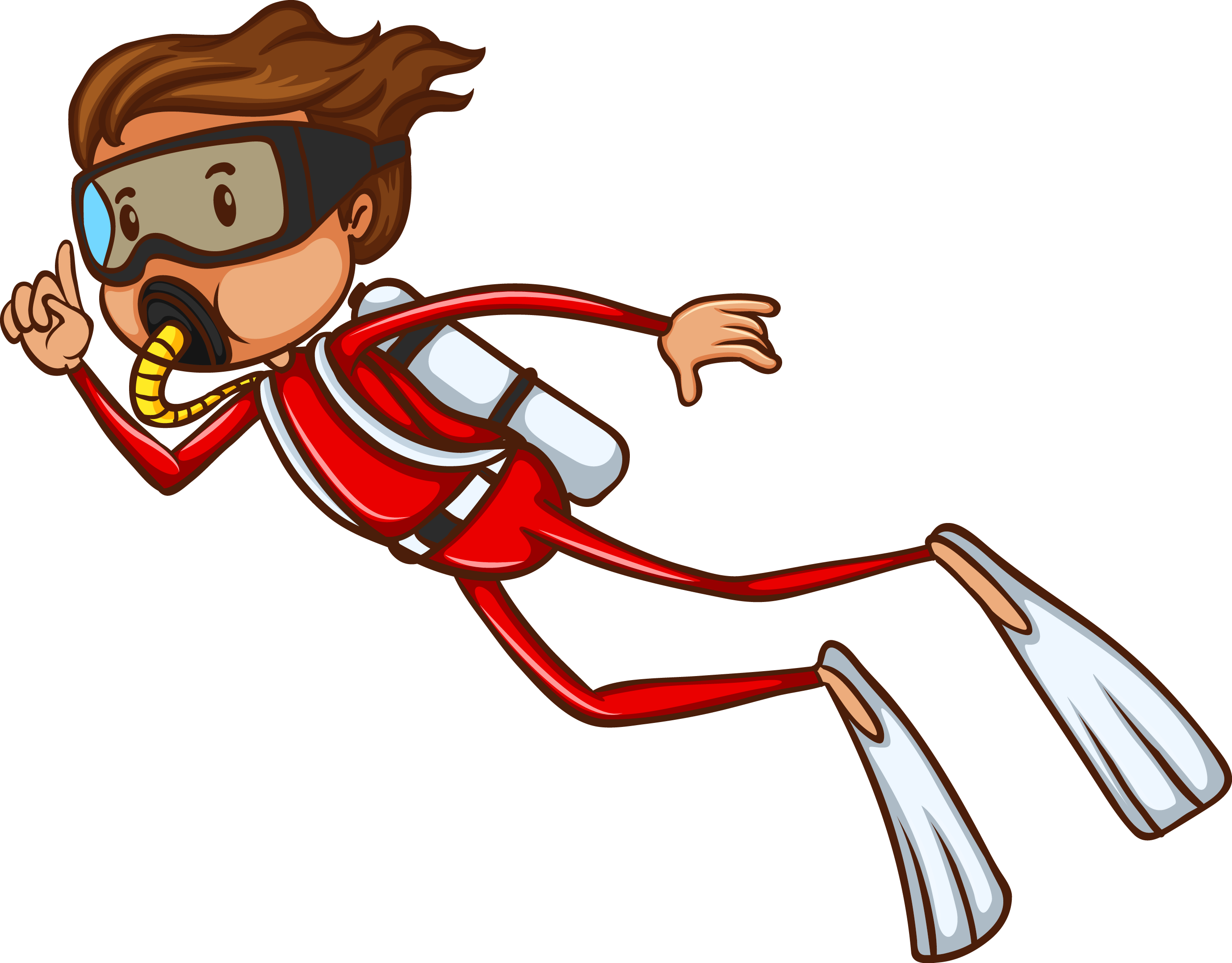 Underwater Diving Drawing Clip Art - Diver Cartoon Png (2758x2158)