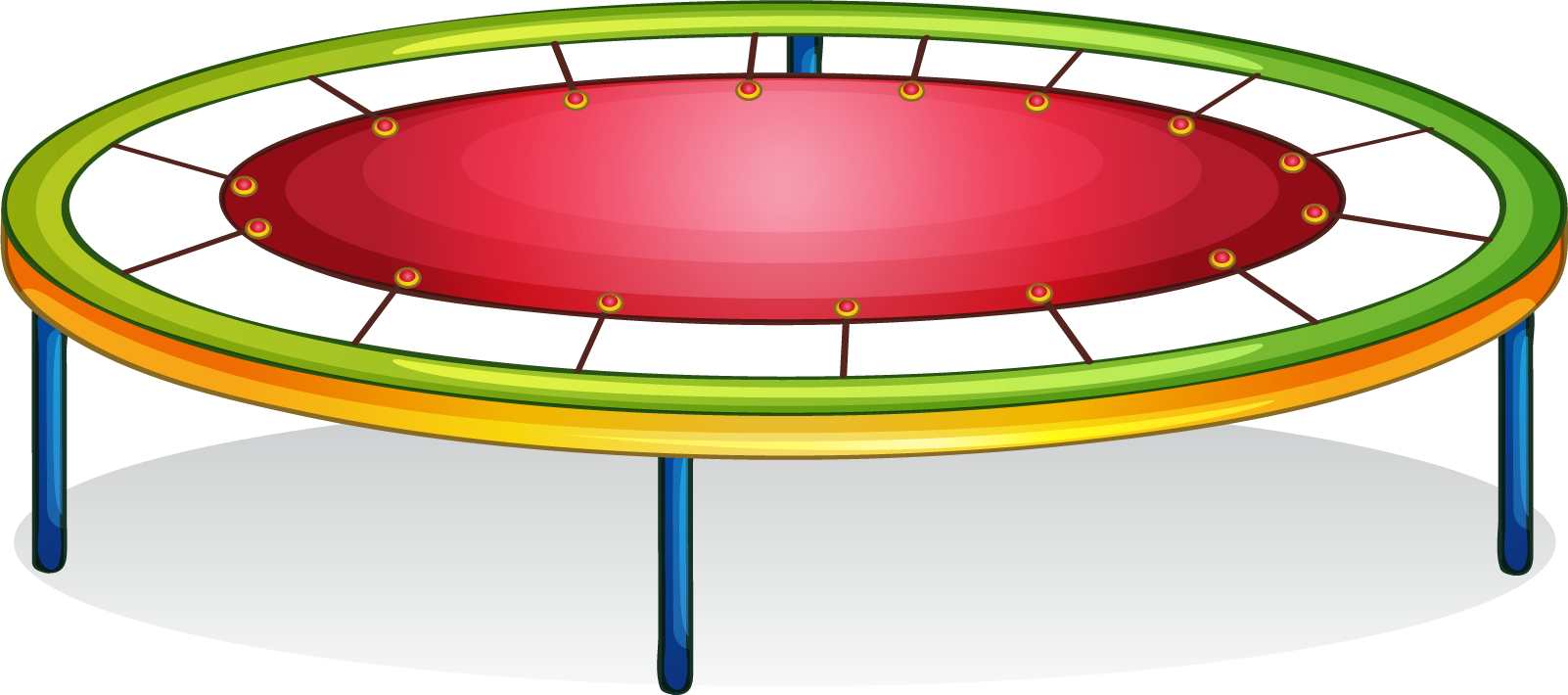 Trampoline Trampolining Jumping Clip Art - Cartoon Trampoline (1602x710)