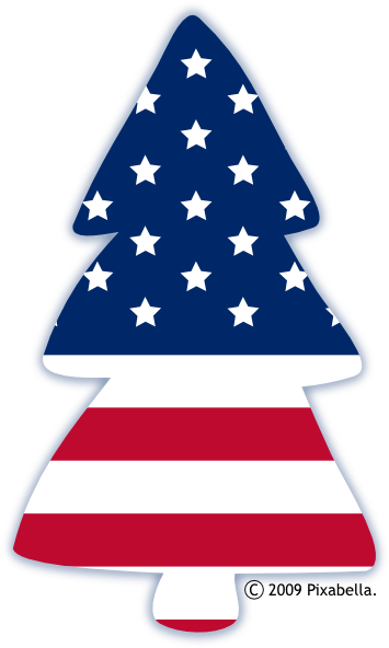 Free Patriotic Clip Art - Patriotic Christmas Tree Clip Art (355x592)