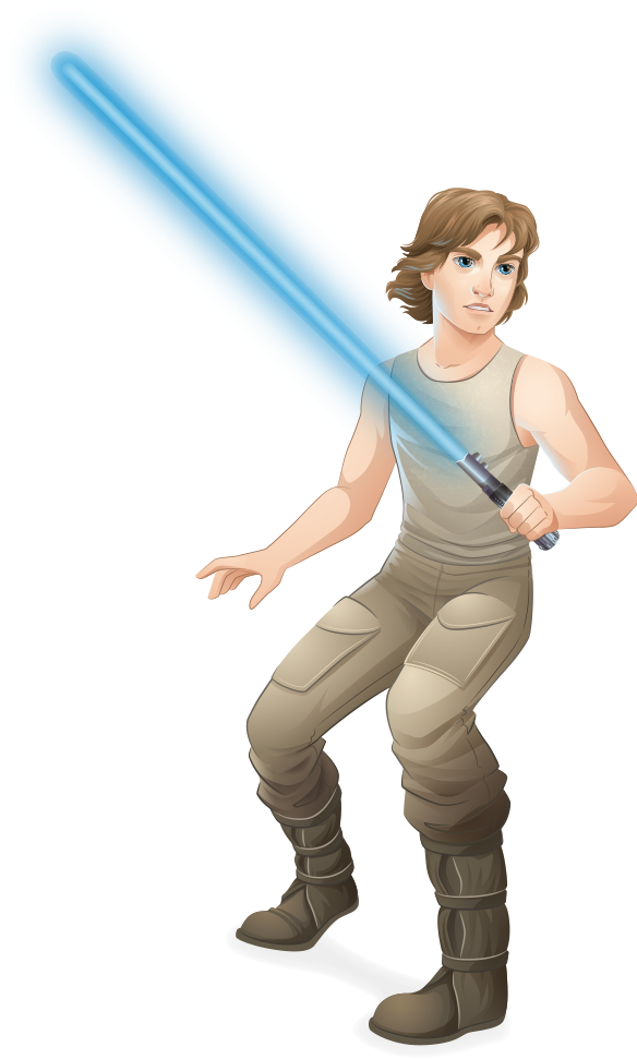 Luke Skywalker - Cartoon (583x1007)
