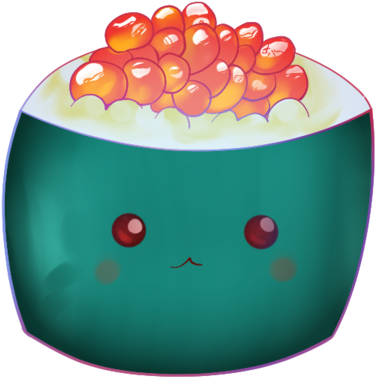 Sushi Food Drawing Kitten Christmas - Kawaii Sushi Roll Transparent (600x600)