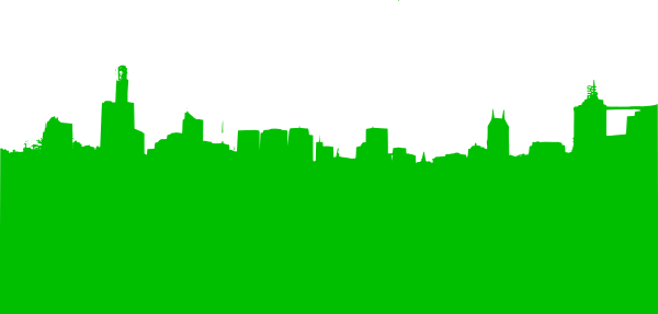 Green Skyline Clip Art At Clkercom Vector Online Royalty - City Skyline Silhouette (600x287)