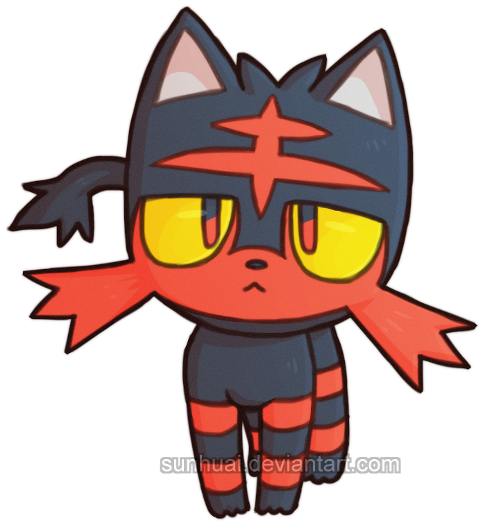 Pokemon - Red And Black Cat Pokemon (705x766)