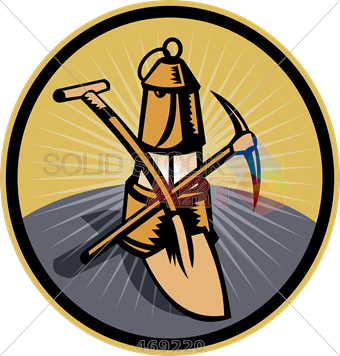 Stock Illustration Of Cartoon Drawing Of Mining Shovel - Maa Jagdamba Logo (340x356)