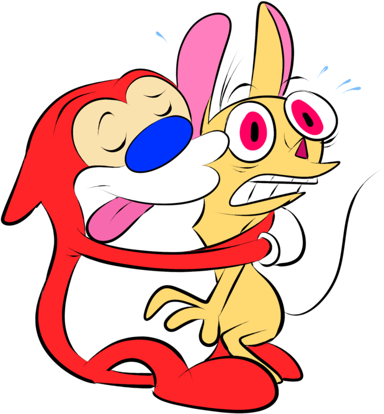 Ren And Stimpy By Thedapperdragon - Stimpy Hug Ren (816x979)