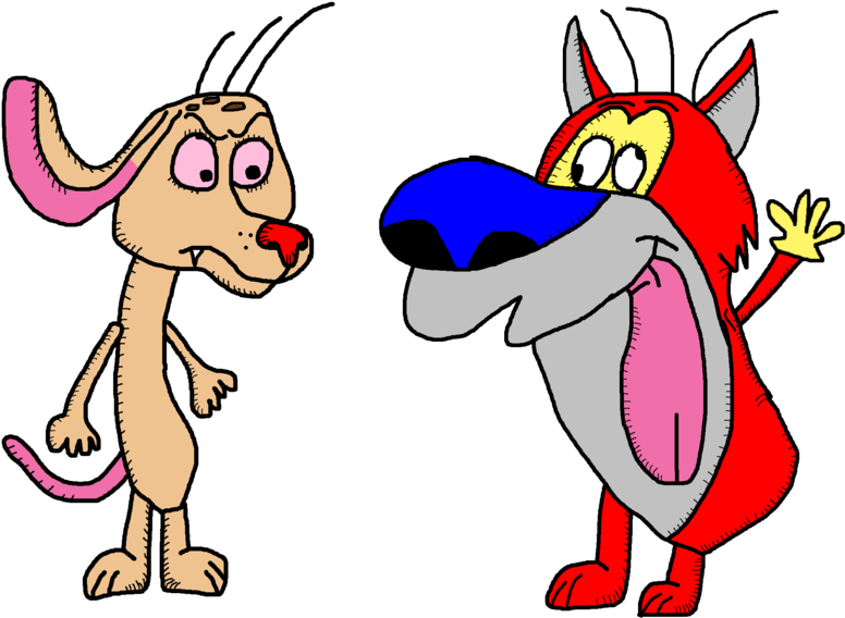 Ralph Bakshi Styled Ren And Stimpy By Atarster - Cartoon (1024x765)