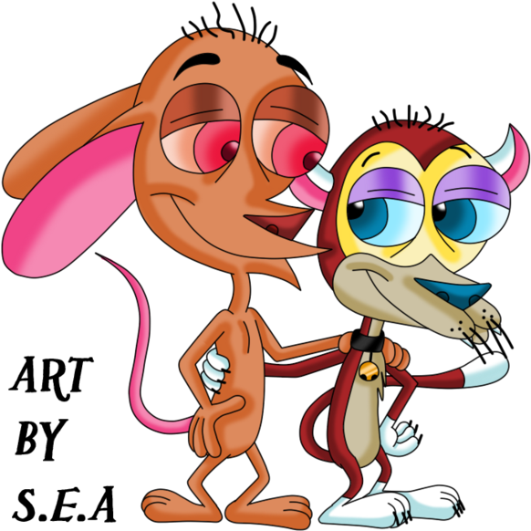 Ren And Stimpy-ren And Pen By Skunkynoid - Cartoon (600x599)