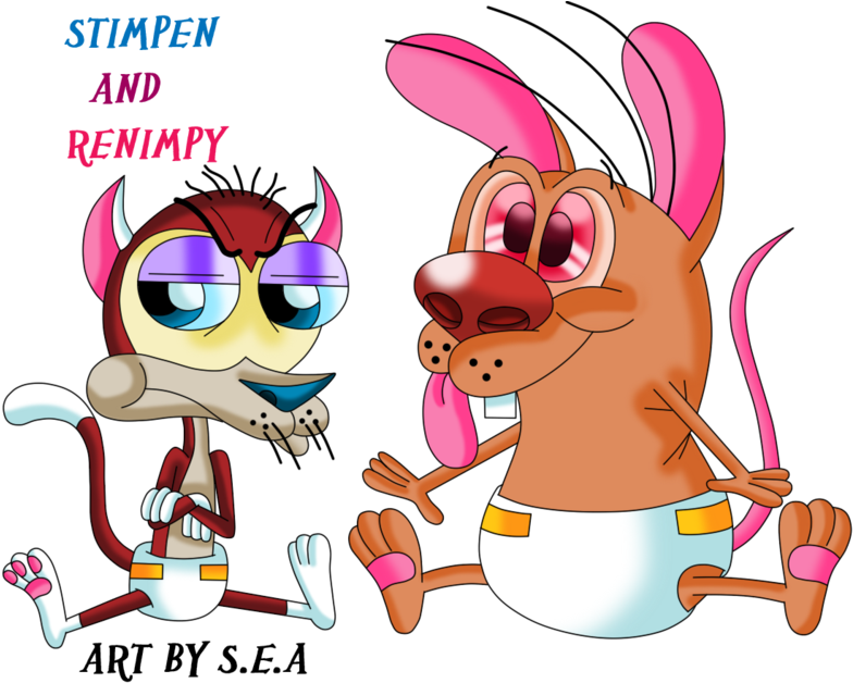 Ren And Stimpy Oc's-baby Pen And Impy By Skunkynoid - Ren And Stimpy Babies (800x634)