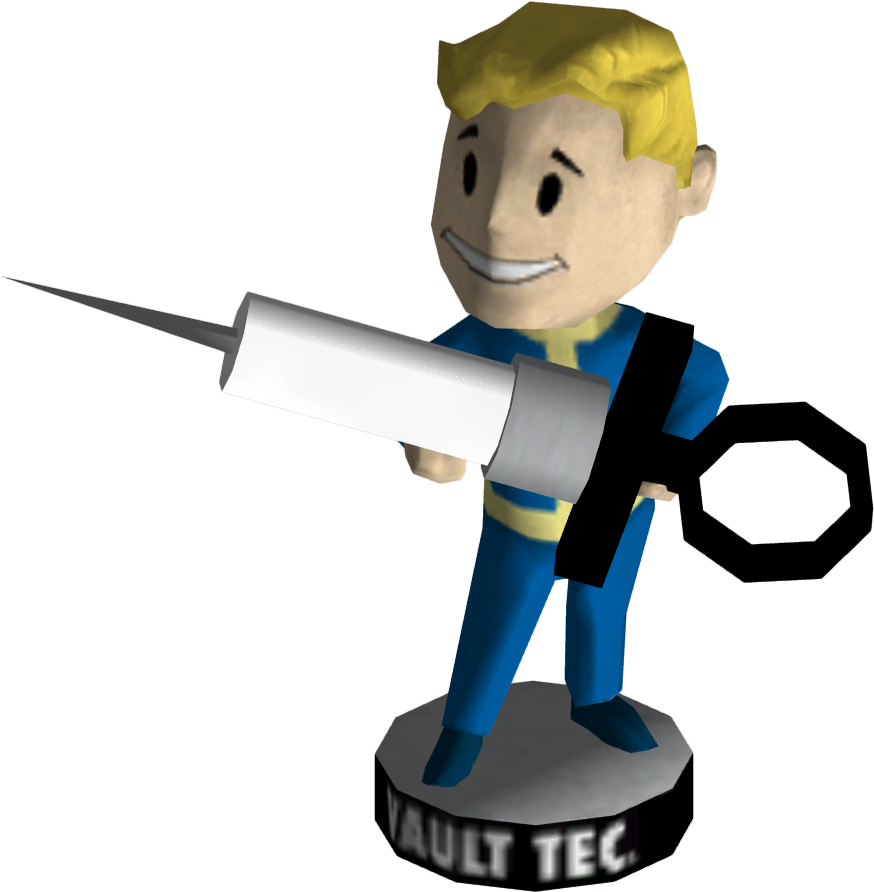 Medicine Bottle Clipart Black And White - Fallout 3 Luck Bobblehead (1000x1000)