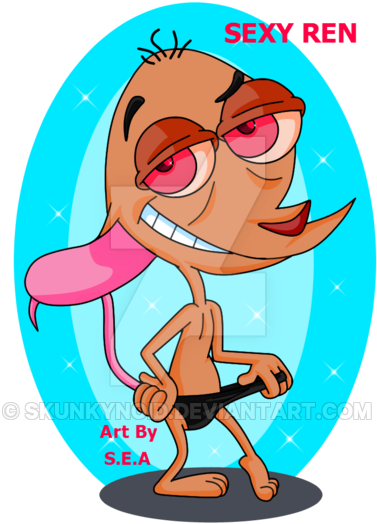 Ren And Stimpy-chihuahua In A Speedo By Skunkynoid - Cartoon (400x525)