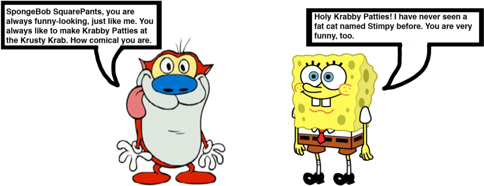 Stimpy Meets Spongebob By Darthranner83 - Ren And Stimpy Spongebob (1024x528)